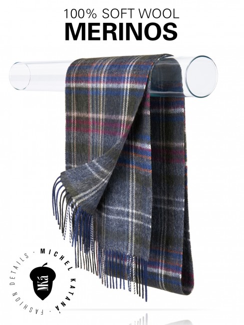 MONKSTADT-KILT, длиный ШАРФ из мягчайшей шерсти MERINOS из пряжи средней тяжести, коллекционная линия CONFRONTATION (Собственный Взгляд) FTQ.W220_GZ-744/BEAM